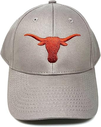 OC Sports Texas University Hat Classic MVP Embroidered Logo Adjustable Cap (Gray), One Size