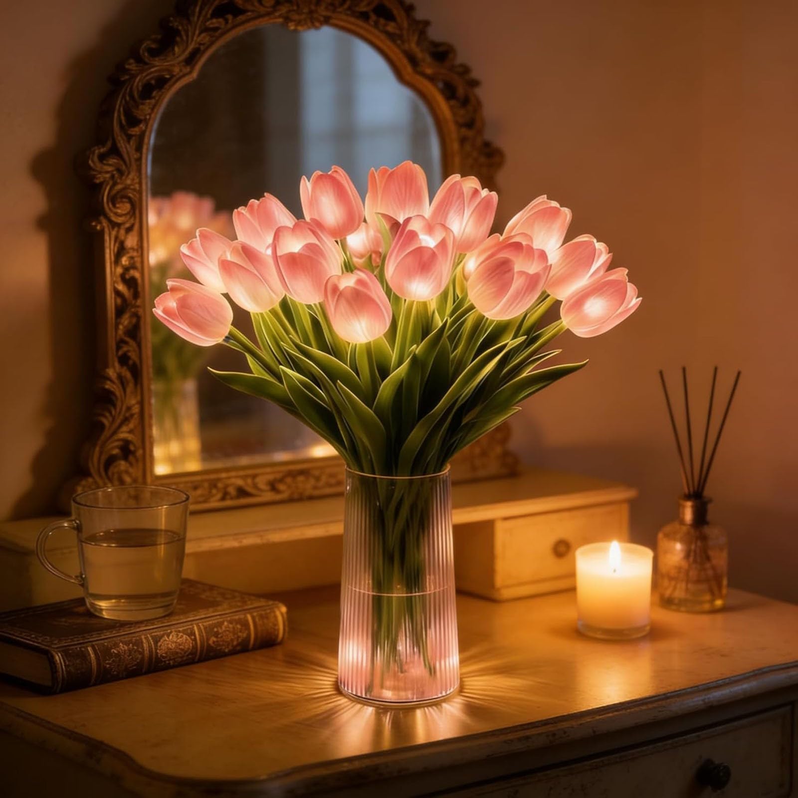 Gift for Mum - Tulip Night Light - Decorative Home Bedside Lamps - Mum Gift from Daughter, Son - Mothers Day, Birthday, Cute Appreciation Keepsake, Present Idea, Thank You Mum Present