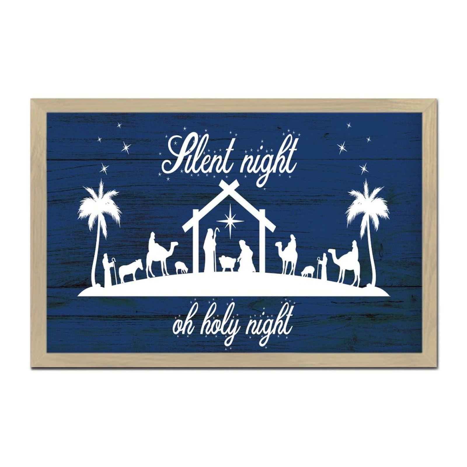 Décoration murale de Noël en bois vieilli de 20x30 cm pour porte d'entrée