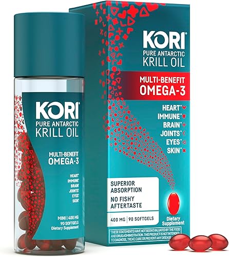 Miniatura 8 de Kori Krill Aceite Omega-3 de 400 mg 90 cápsulas blandas  Suplemento Omega-3 multibeneficio  Absorción superior de Omega-3 frente al aceite de