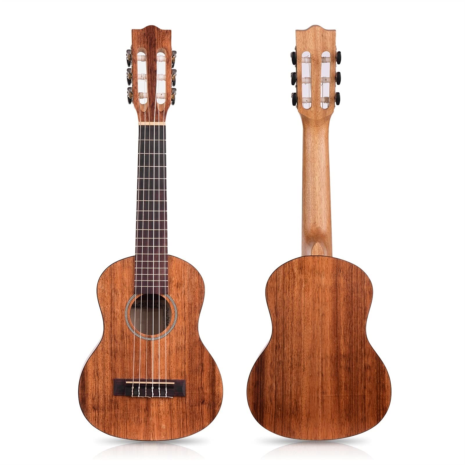 Ukulele koncertowe Początkujący Ukulele 21/23 cal 15 Frets Mahogany Sopran Ukulele Zestaw Gitara Sapele Teckwood 4 Struny Hawaiian Guitar Instrumenty muzyczne (Color : 23 inches)