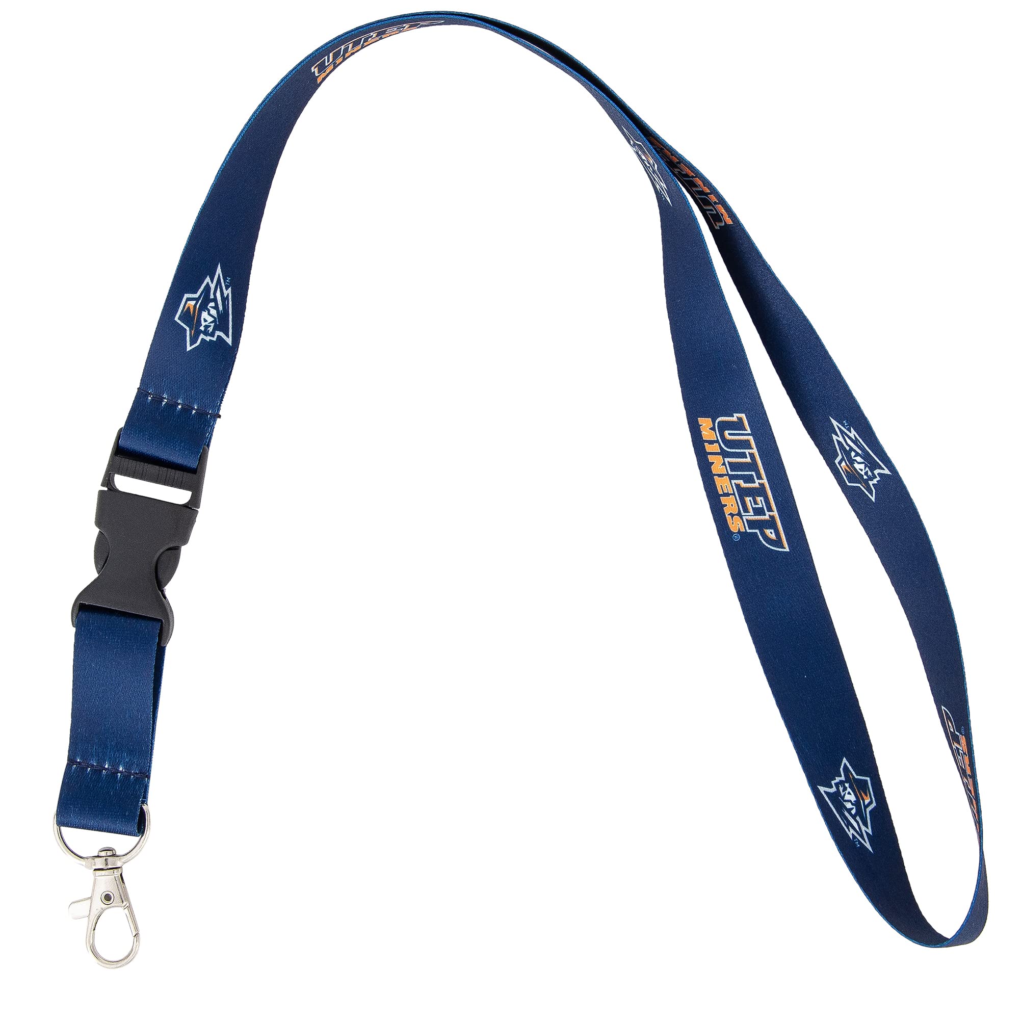 Desert Cactus The University of Texas at El Paso Lanyard UTEP Miners Car Keys ID Badge Holder Keychains Detachable Breakaway Snap Buckle Lanyards (Black)