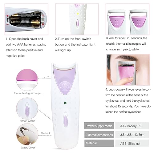 Miniatura 6 de Rizadores de pestañas calentados, rizador de pestañas eléctrico de mano, herramienta de rizado de pestañas, herramientas de maquillaje de pestañas