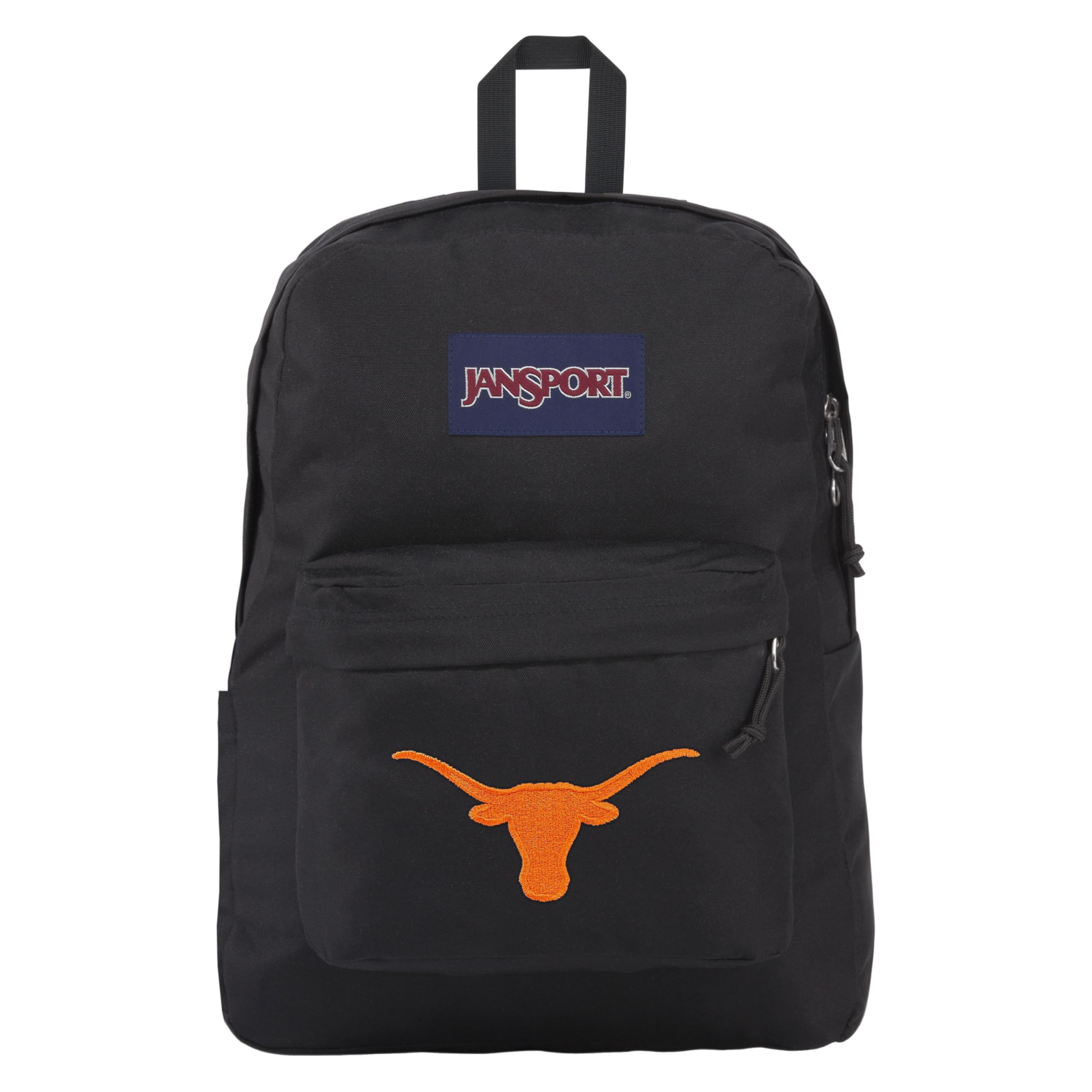 JanSport NCAA Officially Licensed Backpack, Texas Longhorns, Superbreak Plus with Padded 15'' Laptop Sleeve, Spacious Computer Bag for Men &amp; Women, Durable Daypack with Bottle Pocket, Black
