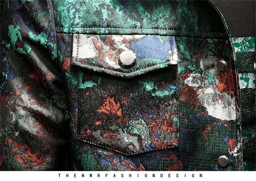 Męska wiosenna kurtka bomberka vintage żakardowa biznesowa społeczna społeczna moda uliczna