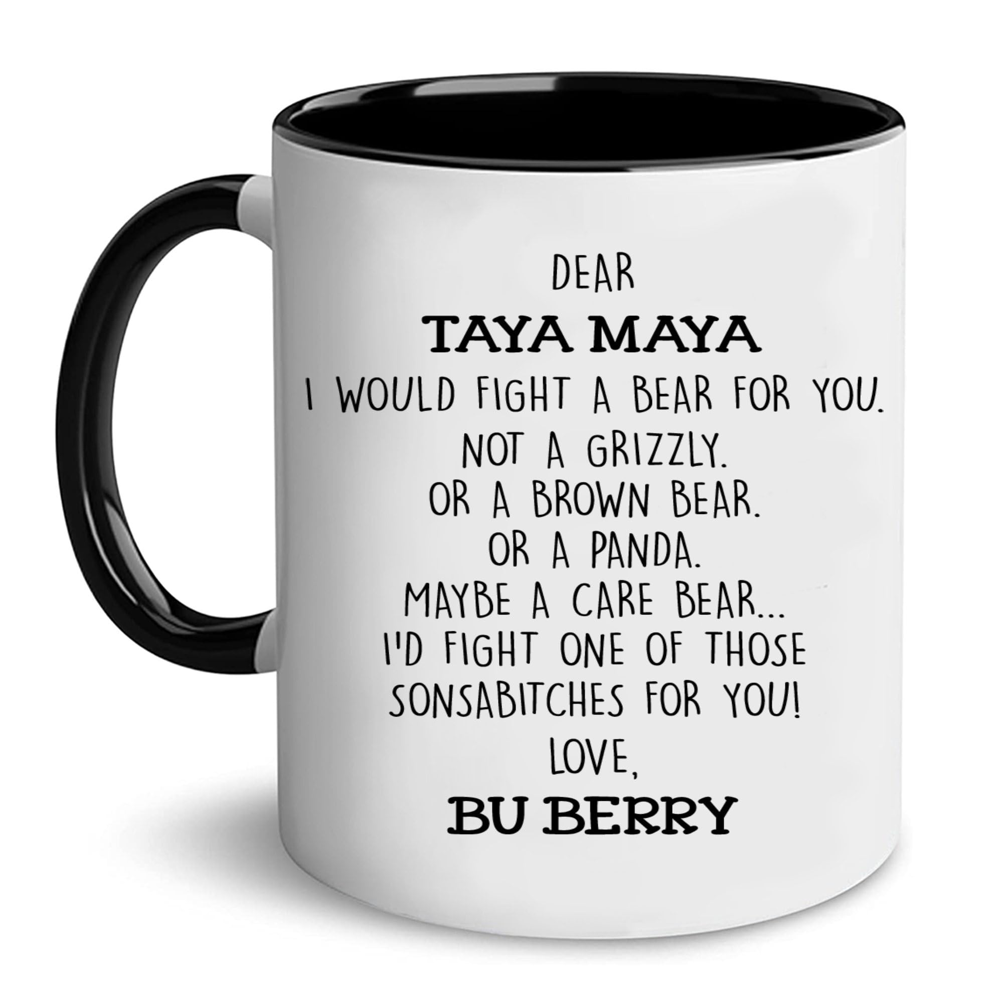 Custom Id Fight A Bear For You Not A Grizzly Mug To My Sister Friend Dad Mom Mug