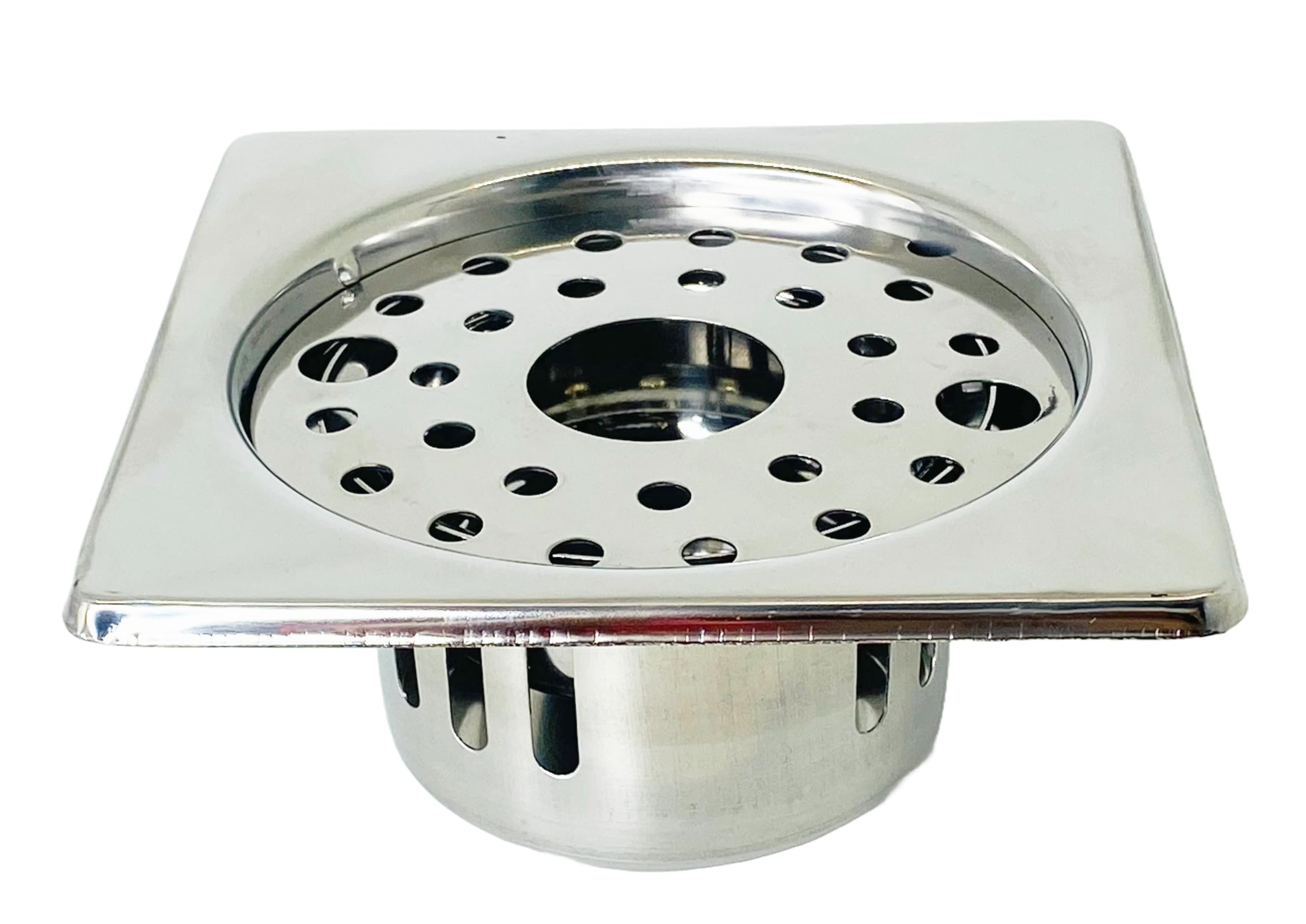 SBD Stainless Steel Square Floor Drainer with Hole | Floor Drainer for Bathroom 5 Inches with Hole| Anti Cockroach with Hole | Bathroom Floor Jali | Floor Trap Jali | Bathroom Drain Jali with Hole (B0728N7GKR) Amazon Price History, Amazon Price Tracker