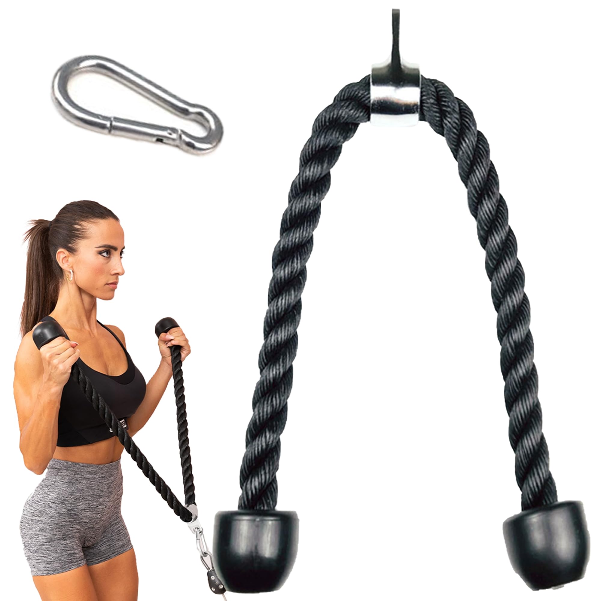 Triceps Exercise Rack Attachment Triceps Rope Cable Pulley Attachments Set - & Handles For Gym Machines ...