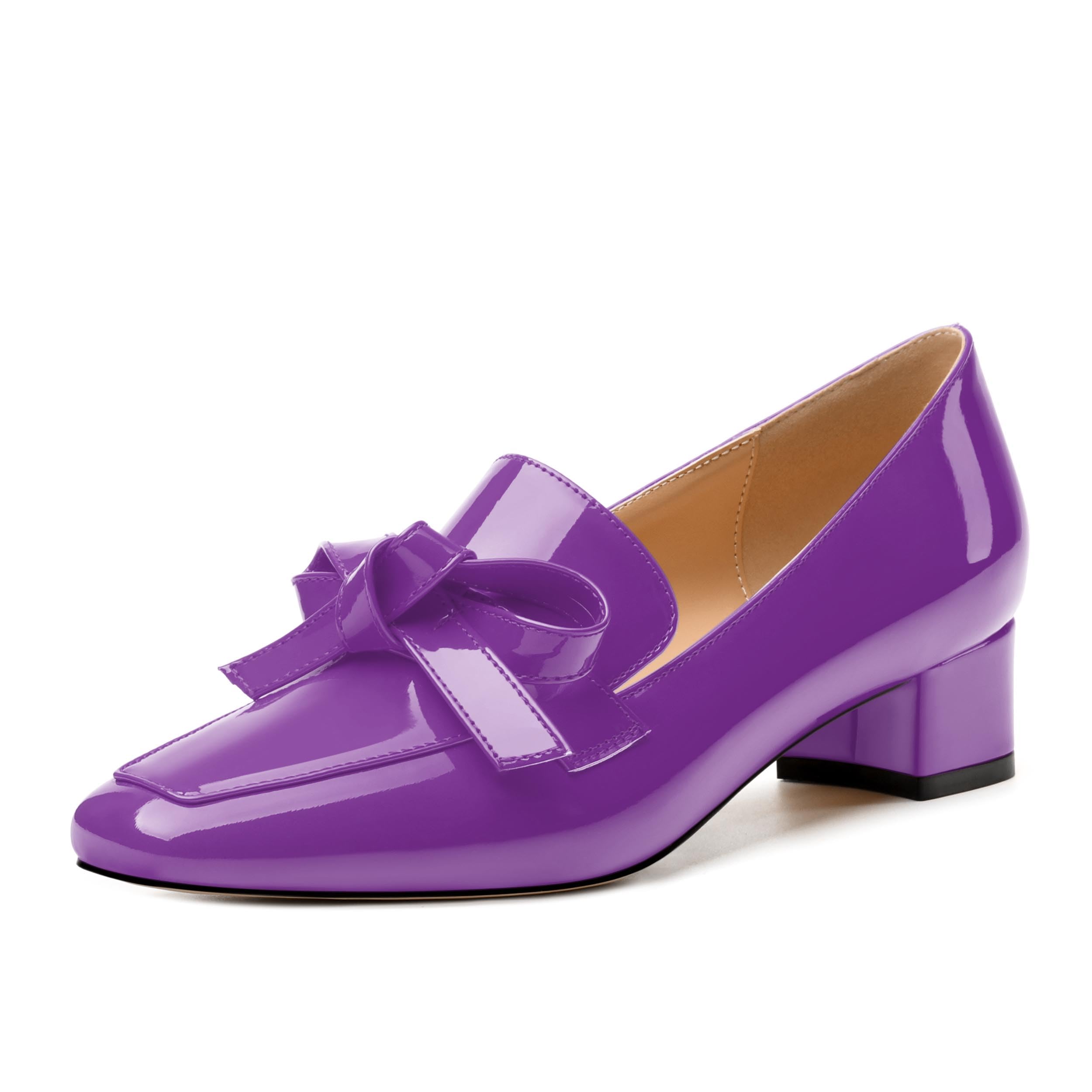 Womens Loafer with Heel, Comfortable Chunky Heels for Women, Loafers Shoes with Bowknot Womens Bunion Dress Shoes