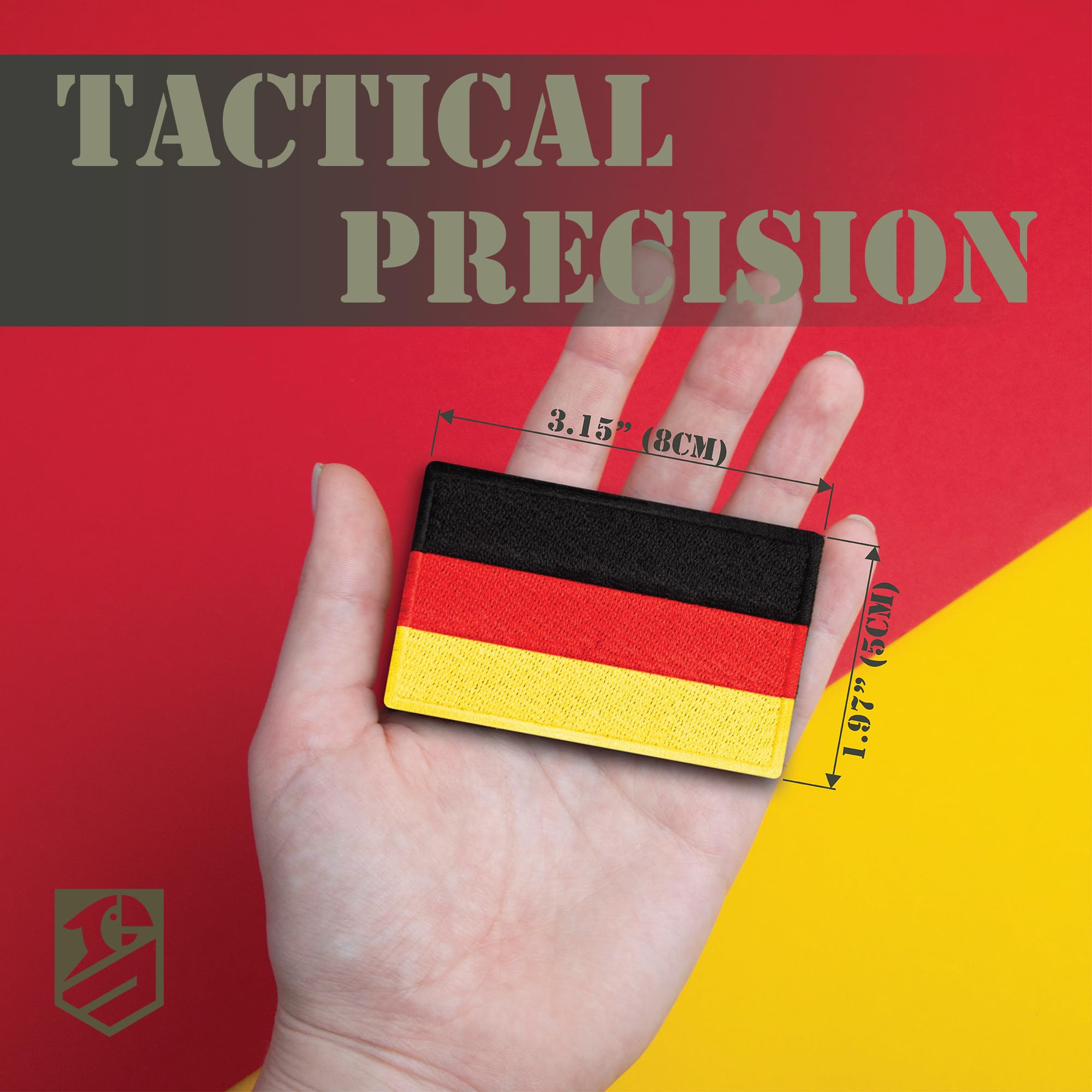 Parches Tácticos Bandera Alemana Colección Parches 3D De La Bandera De Alemania 2 Unidades Con Gancho Para Colgar J 999710