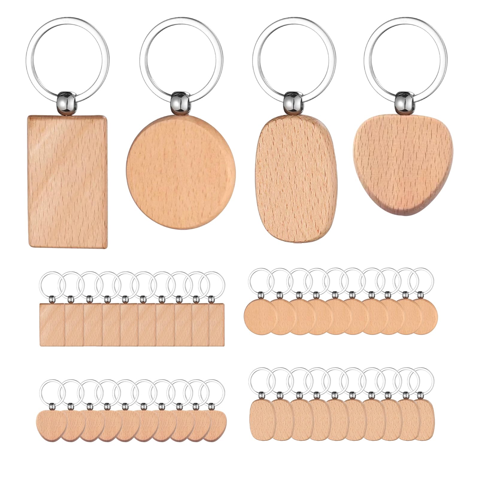 Porte-clés en bois pour peinture et loisirs créatifs en famille