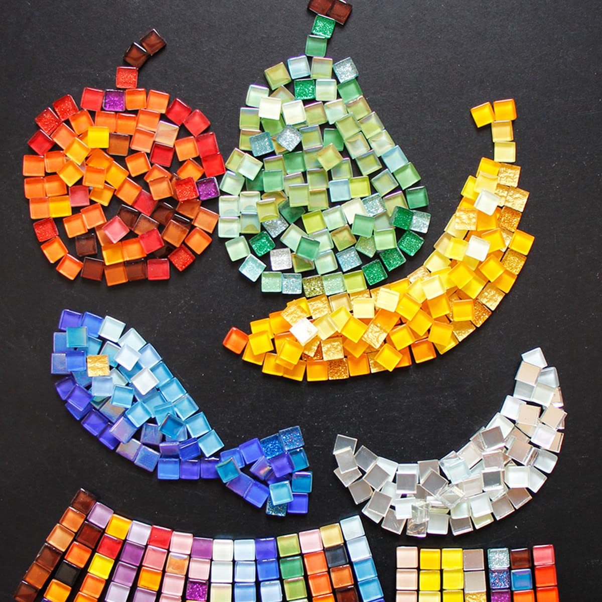 160 Carreaux Mosaïque Verre Iridé 1x1cm - Pour DIY Et Décoration Créative