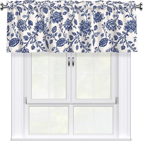 Miniatura 38 de Cenefa navideña para ventana - Cenefa de cortina de muñeco de nieve con bolsillo para varilla, árbol de Navidad, copo de nieve, tratamiento rojo