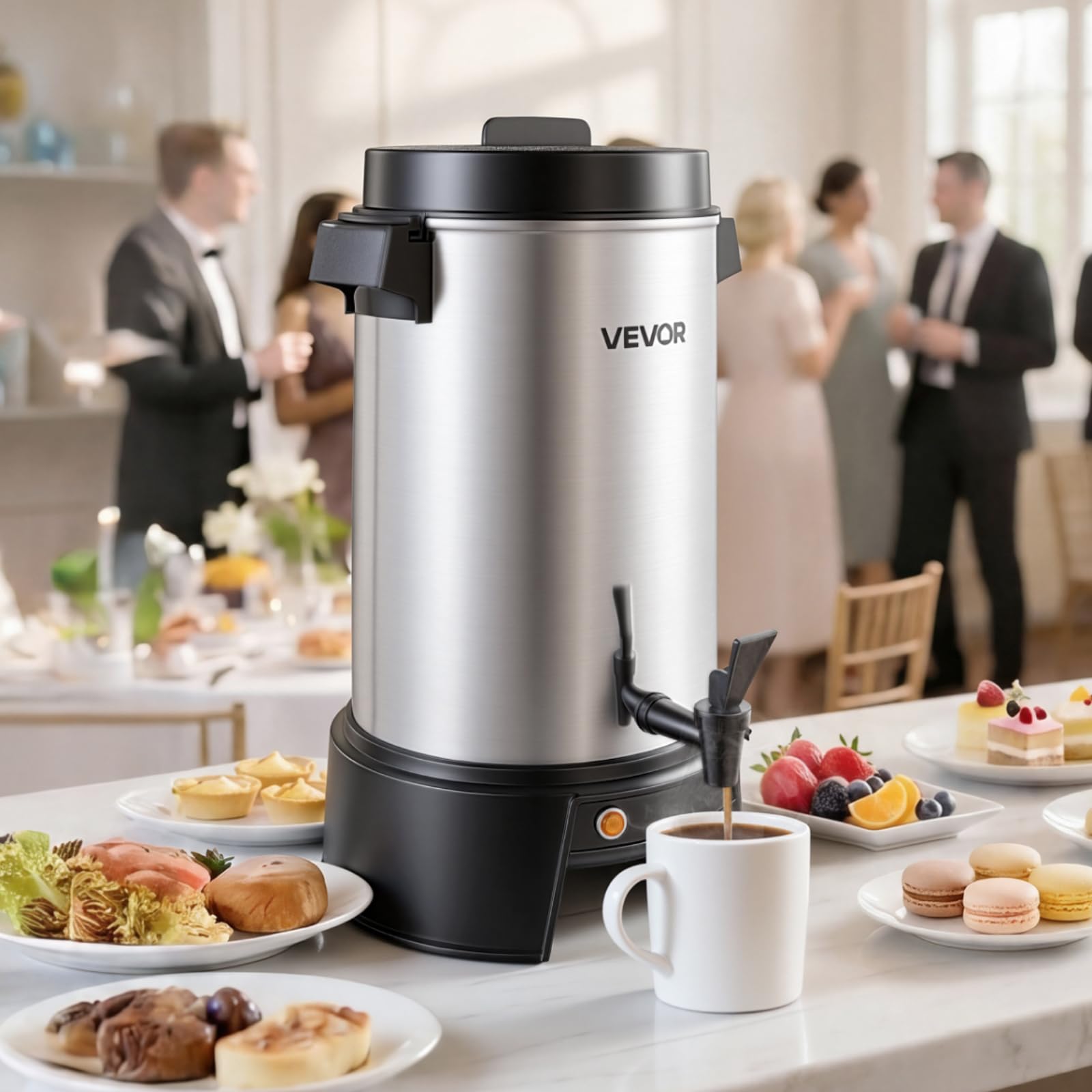 VEVOR Distributore Bevande Calde Caffè Elettrico 1190 W 250 x 270 x 420 mm, Rubinetto Antigoccia, Caffettiera per Vin Brulè Tè Caffè, Controllo Automatico di Temperatura, Catering, Hotel, Ristorante