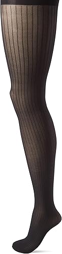 Hanes Script Collants tendance pour femme Motif rayures fines, noir, XX-Large