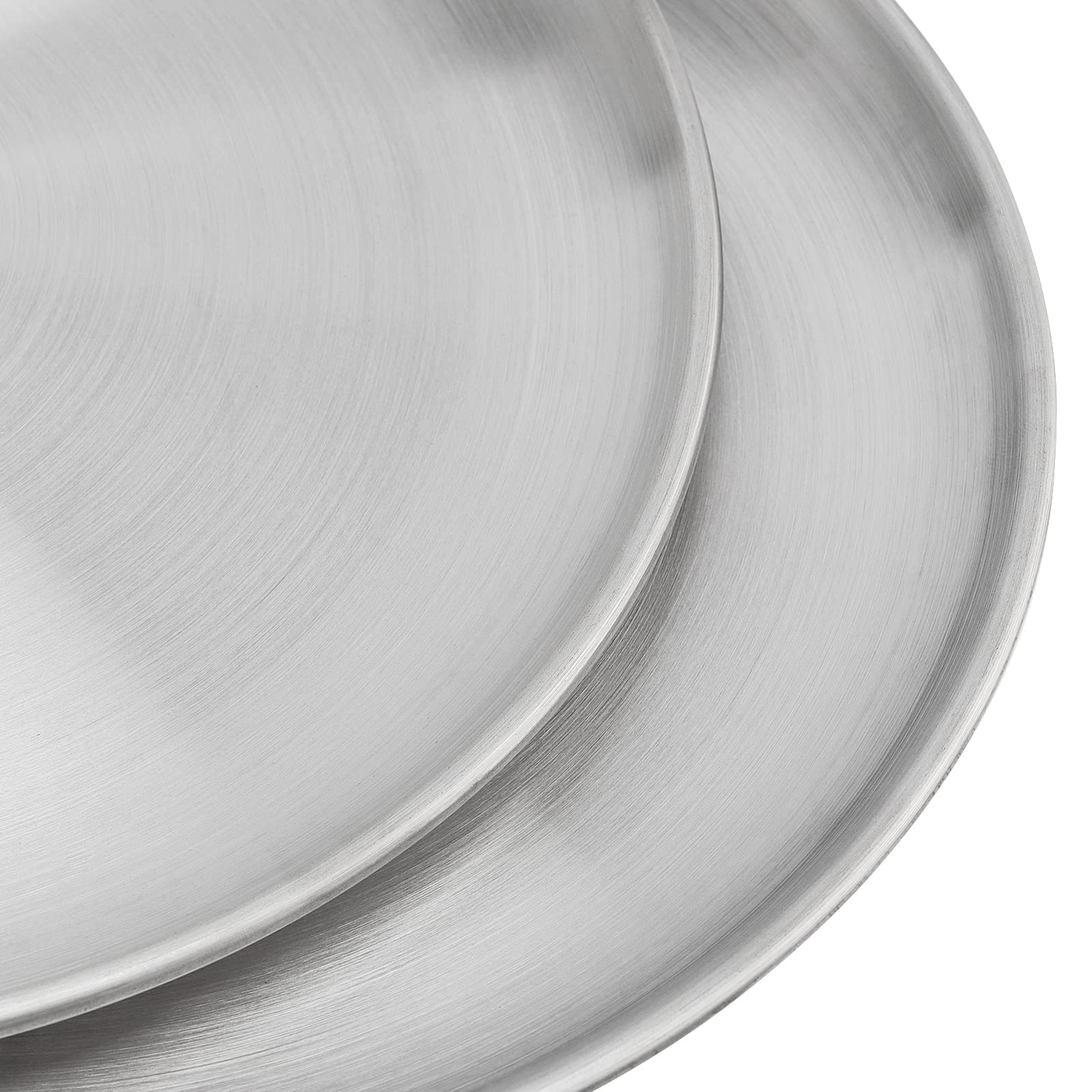 NINGWAAN 6 Pack 12 Inch Stainless Steel Dinner Plates - Silver Brushed Metal Plates For Camping, Picnics, Parties - View #9
