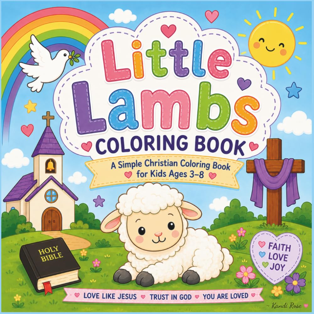 Little Lambs Coloring Book: A Simple Christian Coloring Book for Ages 3 - 8