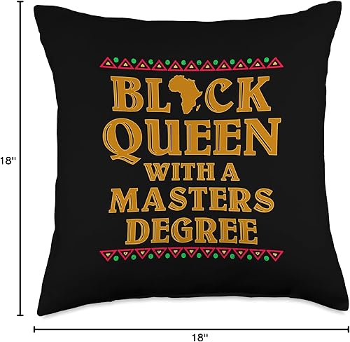 Miniatura 6 de Black Queen Inspiring Fun Masters - Almohada de graduación, 16 x 16 pulgadas, multicolor