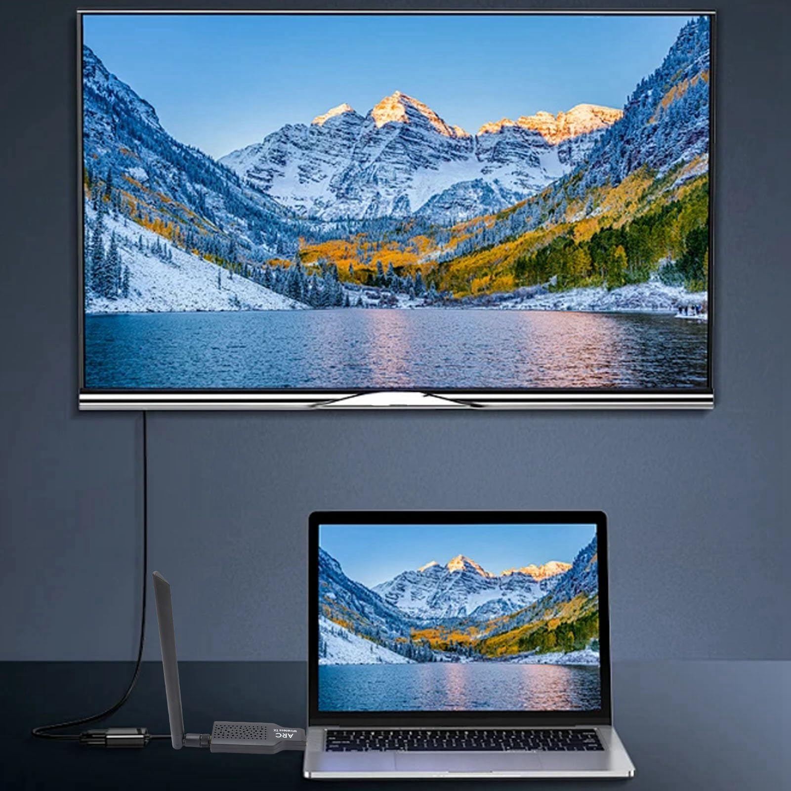 Annadue Bezprzewodowy Nadajnik i Odbiornik ARC HDMI 164 Stopy/50m Bezprzewodowy Zestaw Przedłużaczy HDMI, Plug & Play 2.4G, dla Telewizorów Dźwiękowych, Wzmacniacze, Wzmacniacze,