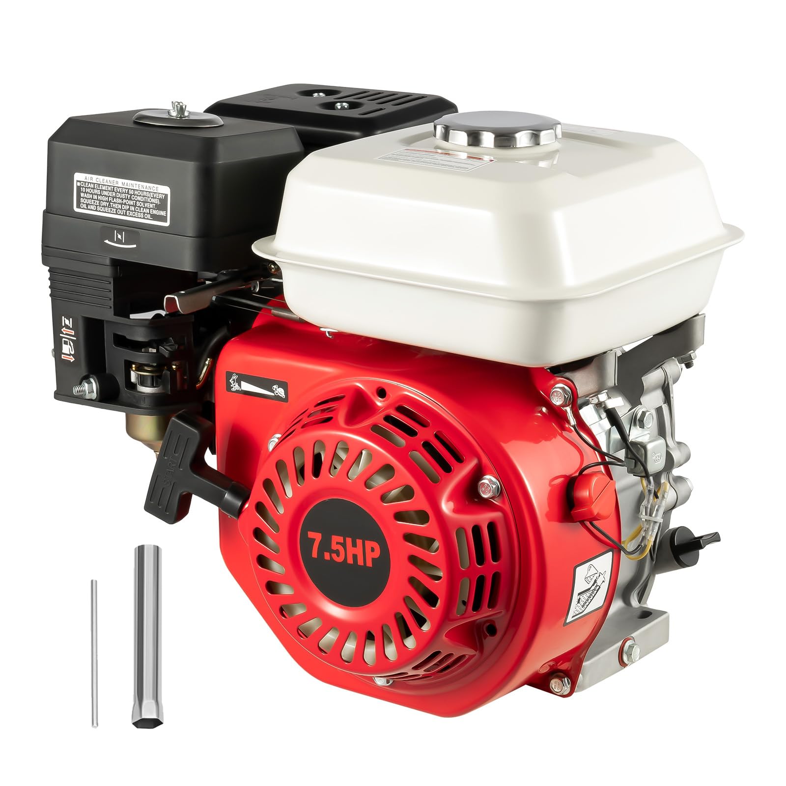 Motor de gasolina de 7,5 CV, 4,8 kW, 4 tiempos, 212 CC, motor de gasolina monocilindro, motor de karts, motor de accionamiento con eje de 20 mm de diámetro, protección contra la falta de aceite