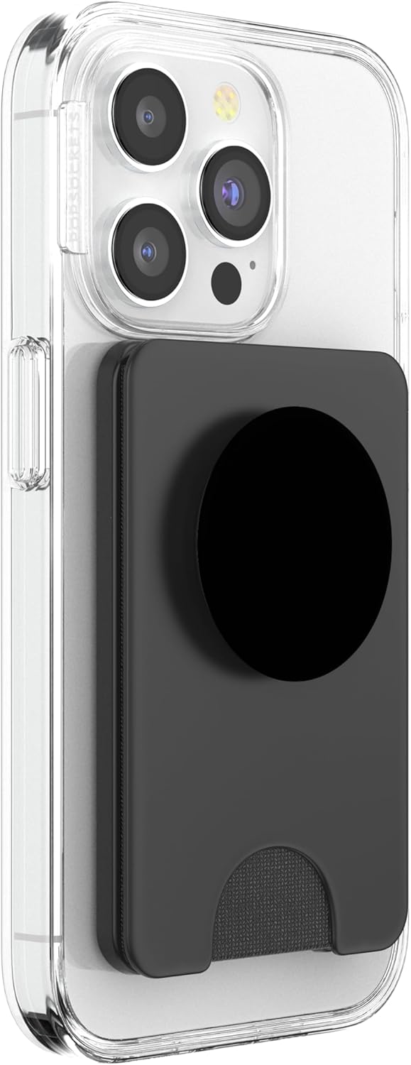 Black PopSockets PopWallet for MagSafe