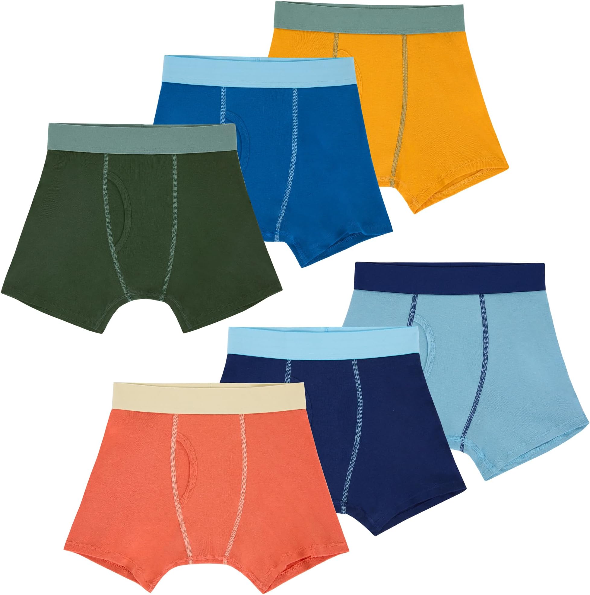 Kids Boys 100% Cotton 6 Pack Underwear Set - Soft & Breathable Comfort - Multi Pack Boxer Briefs Sets for Kids