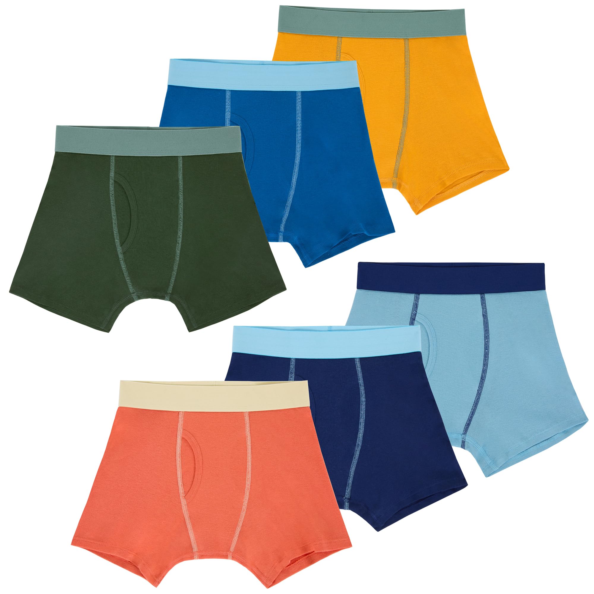 Kids Boys 100% Cotton 6 Pack Underwear Set - Soft & Breathable Comfort - Multi Pack Boxer Briefs Sets for Kids