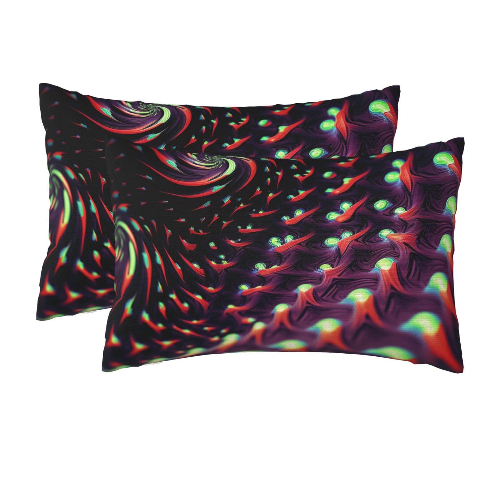 2 Pack Queen Size Pillow Cases for Hair and Skin Soft Breathable Pillow Case Covers with Hidden Zipper Fantasy Sci-Fi Dizziness Pillowcase 20x30 Inches Pillow Cover for Sleeping Gift