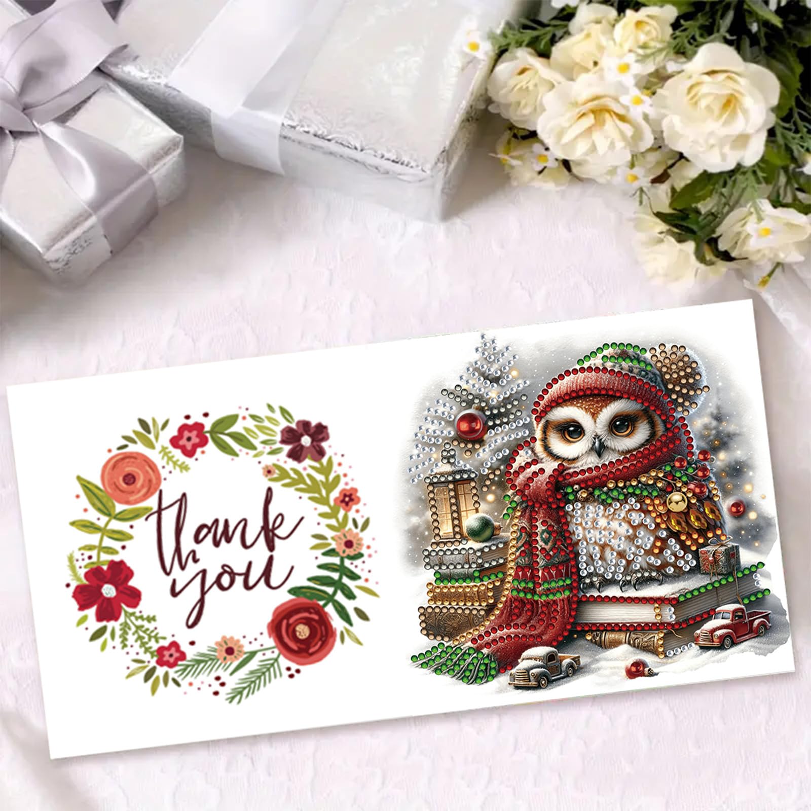 24 biglietti di auguri pieghevoli fai da te con pittura a diamante design creativo biglietti di ringraziamento benedizione regalo di auguri set per compleanno Natale artigianato regalo