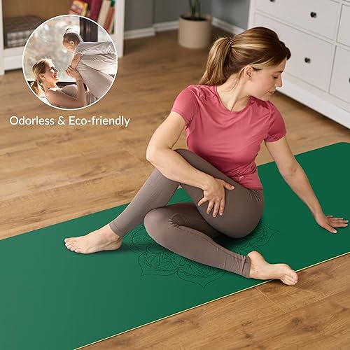Miniatura 6 de Yoga Mat PU Travel Yoga Mat, Non Slip Exercise Mat with Carry Bag, All-Purpose Fitness Mat with High Density Anti-Tear Surface for Women, Ideal for