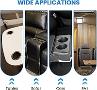 Vista 7 de SDTC Tech Portavasos negro para sofá, soporte universal de plástico empotrado con drenaje para barcos de RV, automóviles, sofás y carritos de golf