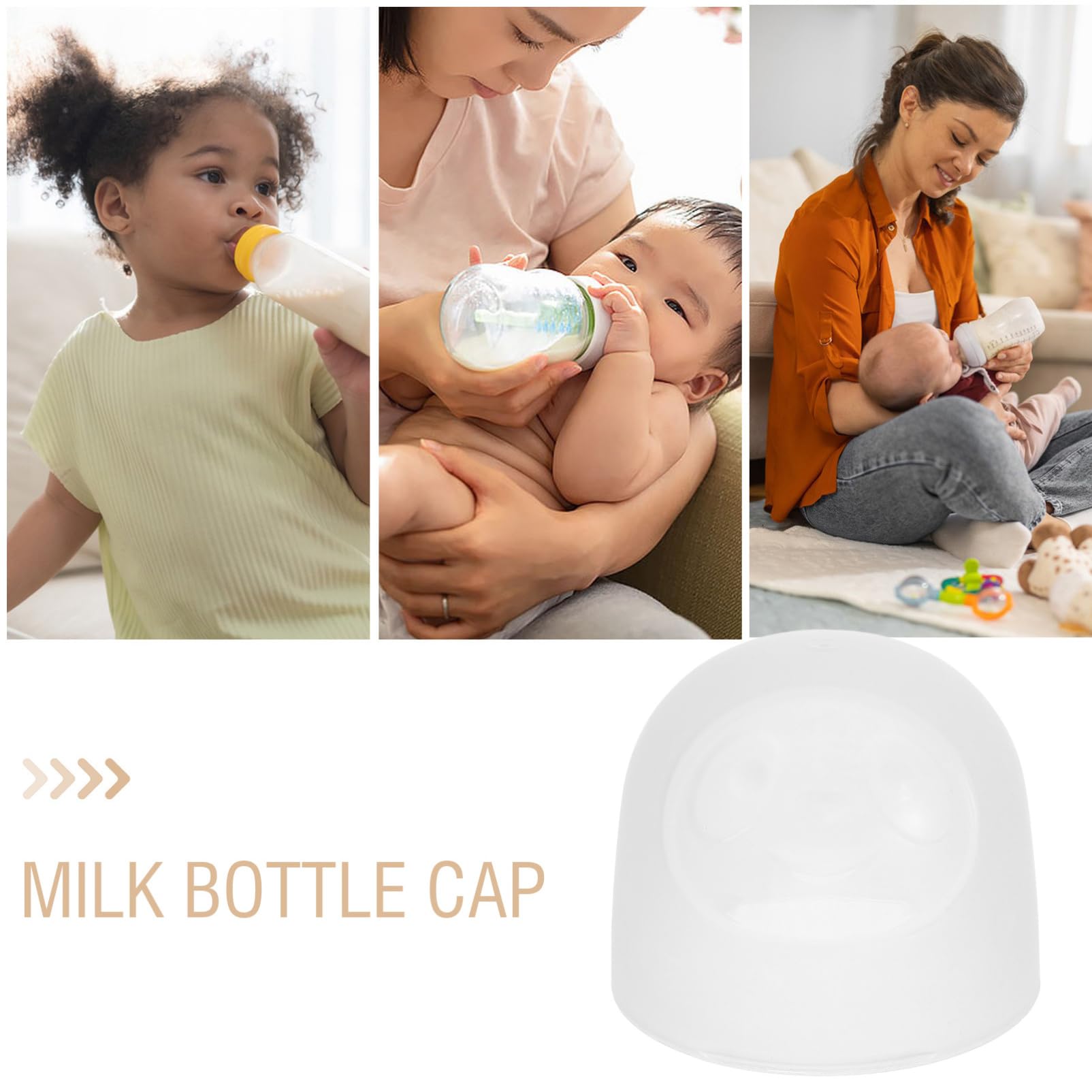 BESTonZON Set 3 Tappi Per Bottiglie Di Latte a Tenuta Stagna, Copri Bottiglia Anti-perdita in Plastica Riutilizzabili, Accessori Sostitutivi Per Bottiglie Domestiche