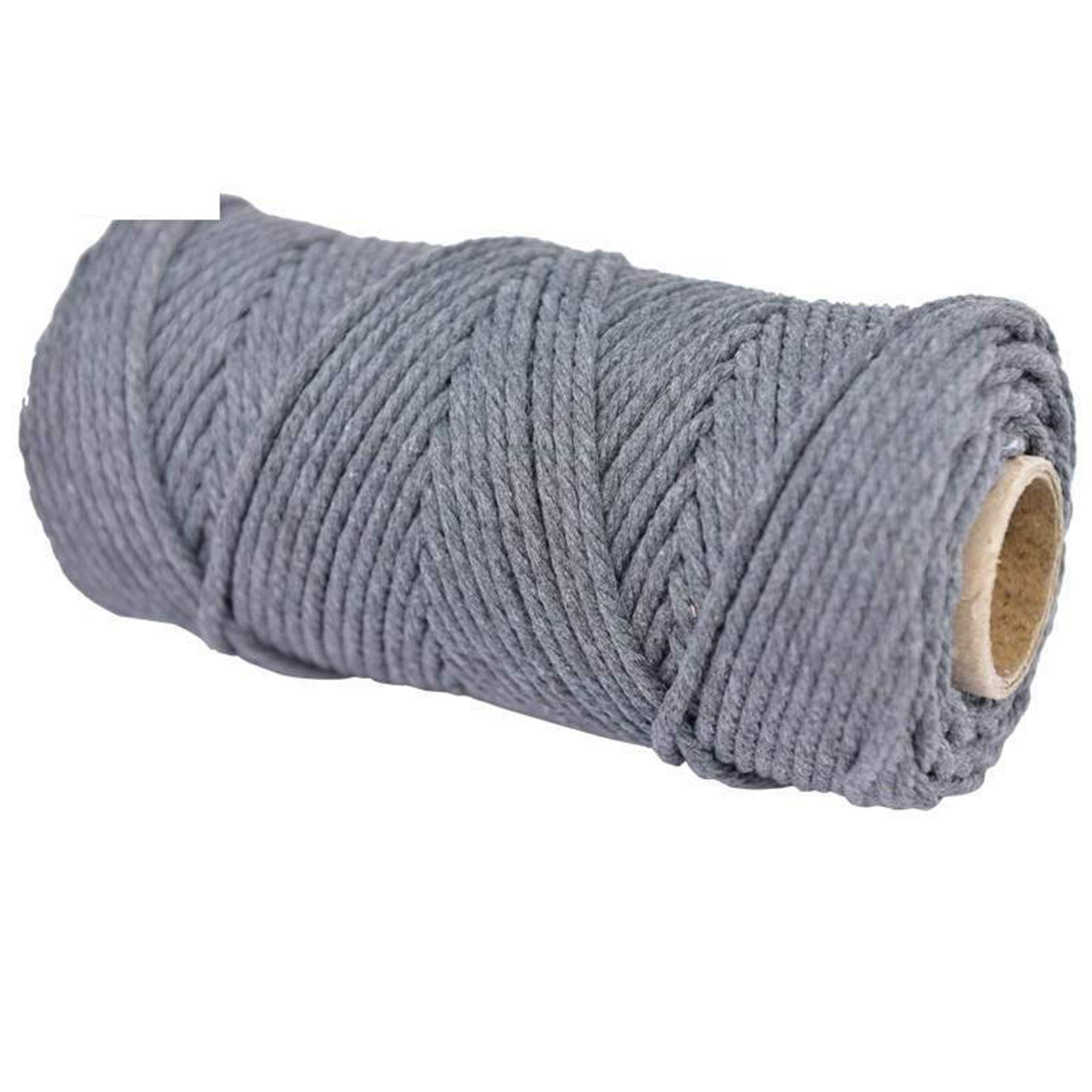 Seil, Nylonseil, Makramee-Baumwollschnur, 4 mm, bunt, natürliches Makramee-Baumwollfadenseil, weich, 100 m, Makramee-Schnur for Pflanzenaufhänger, Wandbehang, Stricken, DIY, Basteln, Anfänger, A-4 mm