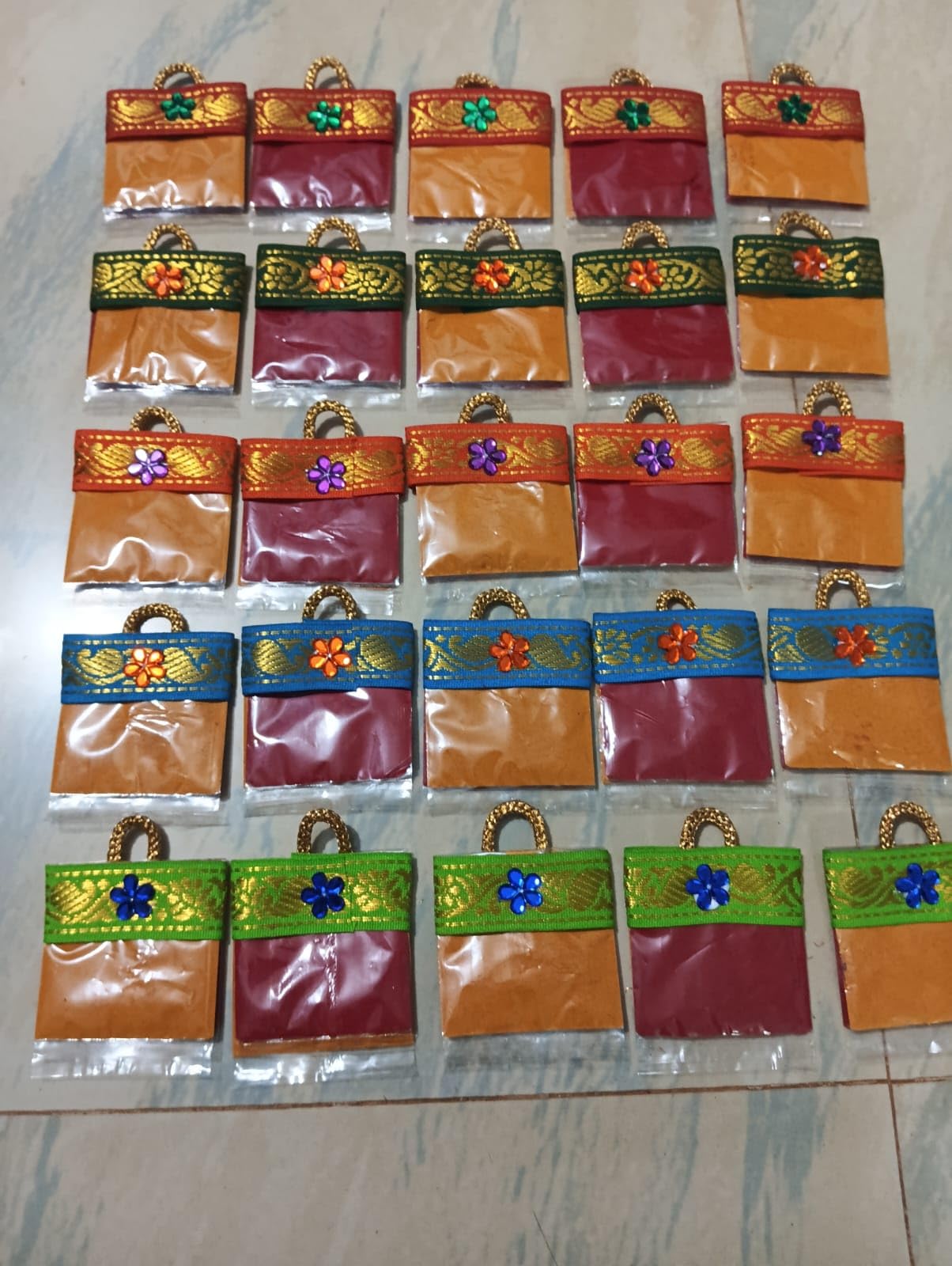 Multicolor Fancy Bag with haldi kumkum (25 nos)-image-24