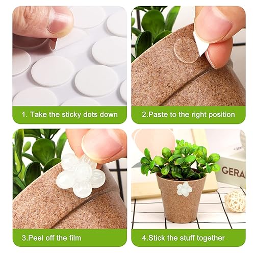 Miniatura 3 de Masilla para pósteres, 1200 piezas de puntos adhesivos de 0.4 pulgadas, tachuelas adhesivas extraíbles de doble cara, calcomanías de montaje