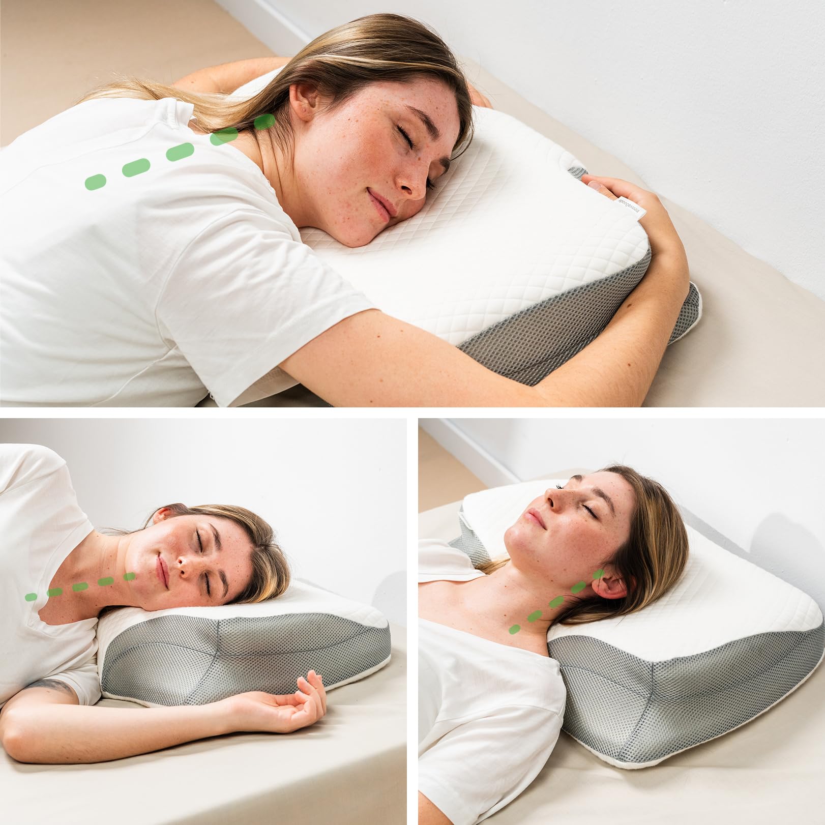 InnovaGoods® Viscoelastic Pillow, Oreiller Ergonomique pour Le Cou et Les cervicales, 2 Niveaux de Hauteur, facilite Une Respiration Douce et Naturelle. soulagement, Repos, Relaxation et Bien-être.