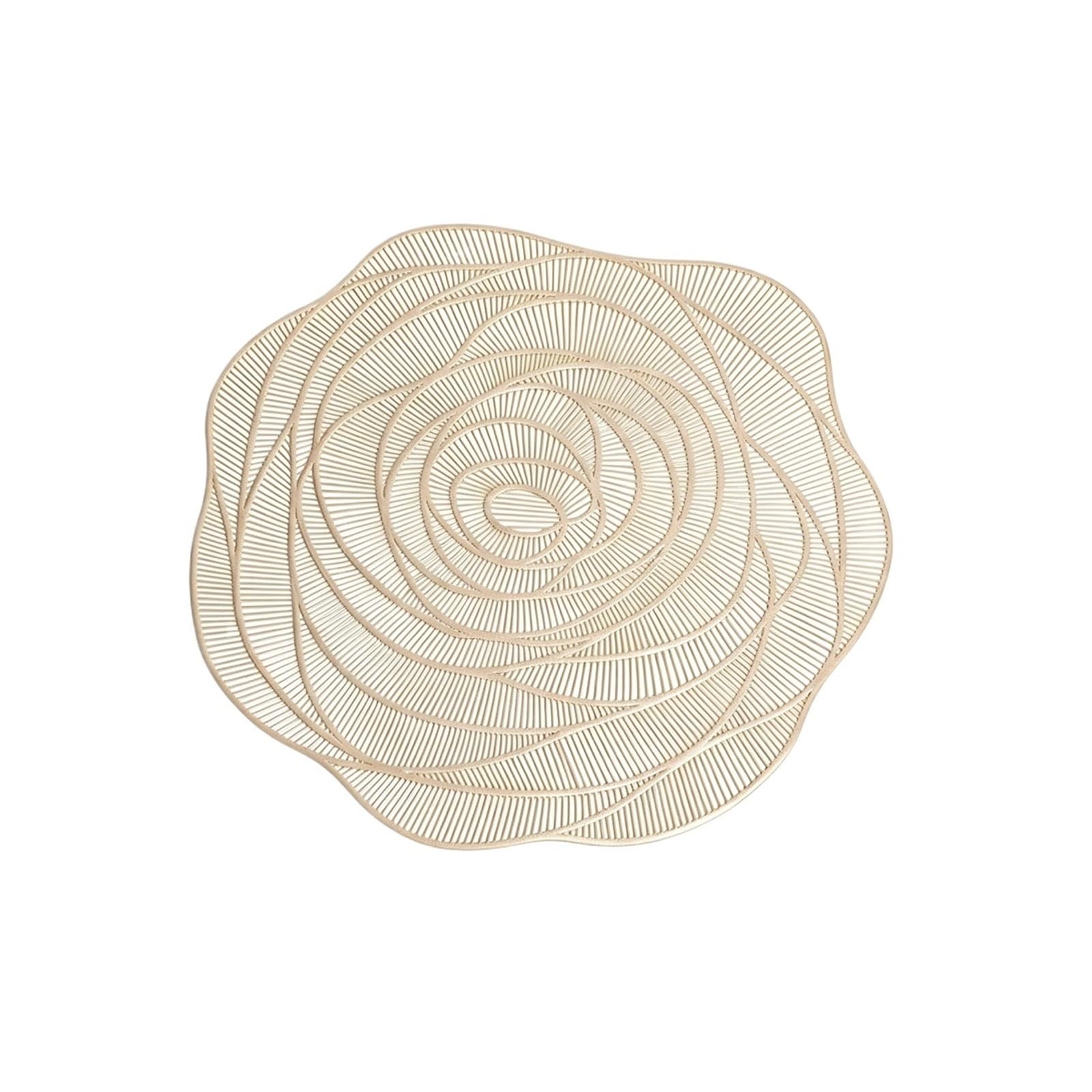 Tapis table rond PVC or pour illuminer vos dîners de fête et repas de famille