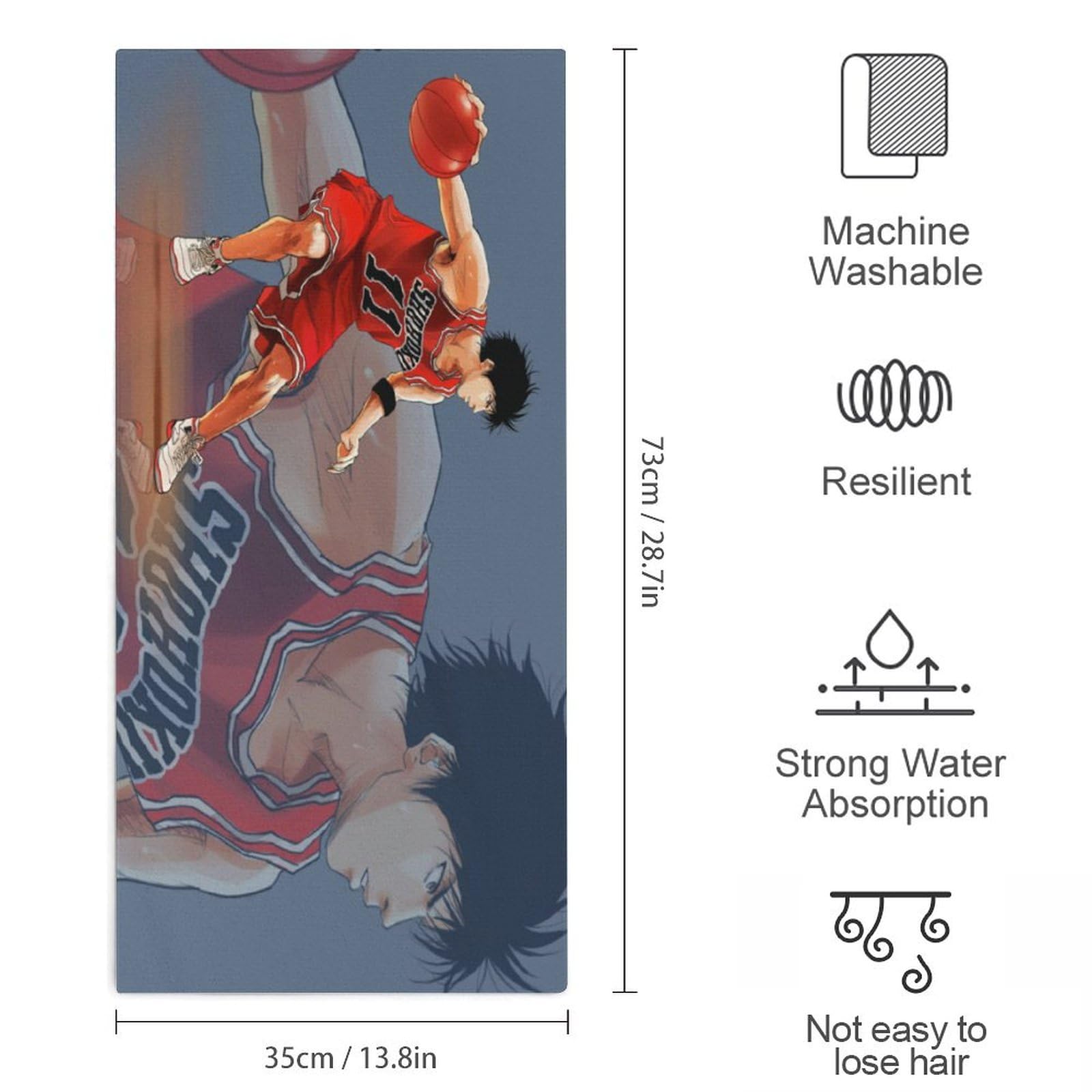 Amazon｜フェイスタオル スラムダンク 流川楓 グッズ バスタオル