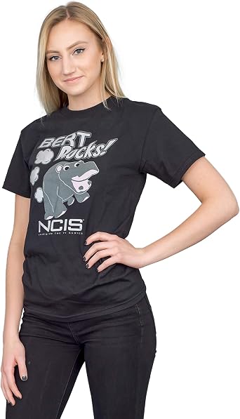 NCIS Bert Rocks! Hippopotamus Black Mens T-Shirt