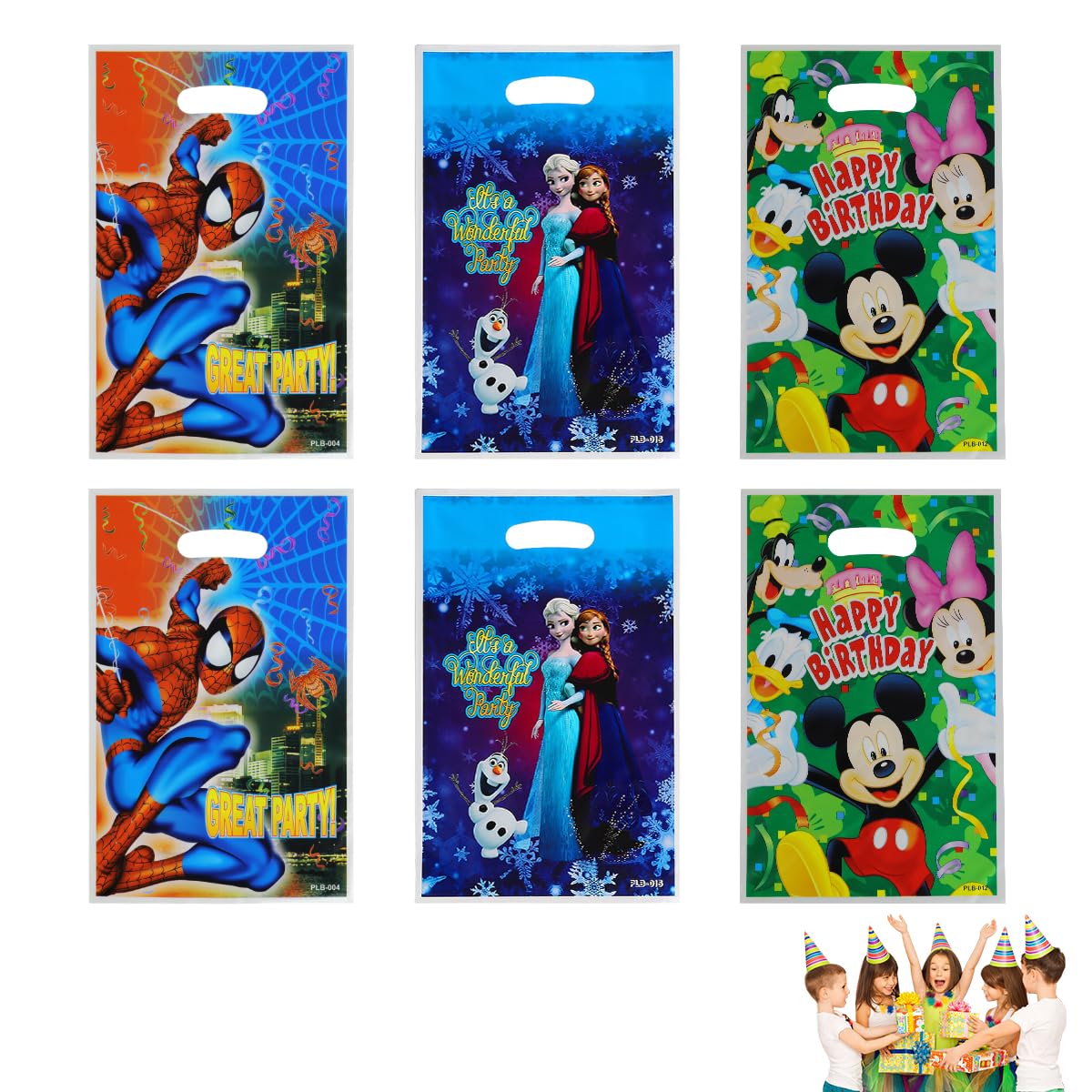 HASTHIP® 60Pcs Superhero Spiderman, Mickey, Frozen Cute Party Gift Bags Candy Favors Bags for Kids Birthday Cartoon Theme Party Baby Shower Decorations (B0CWG7MV81) Amazon Price History, Amazon Price Tracker