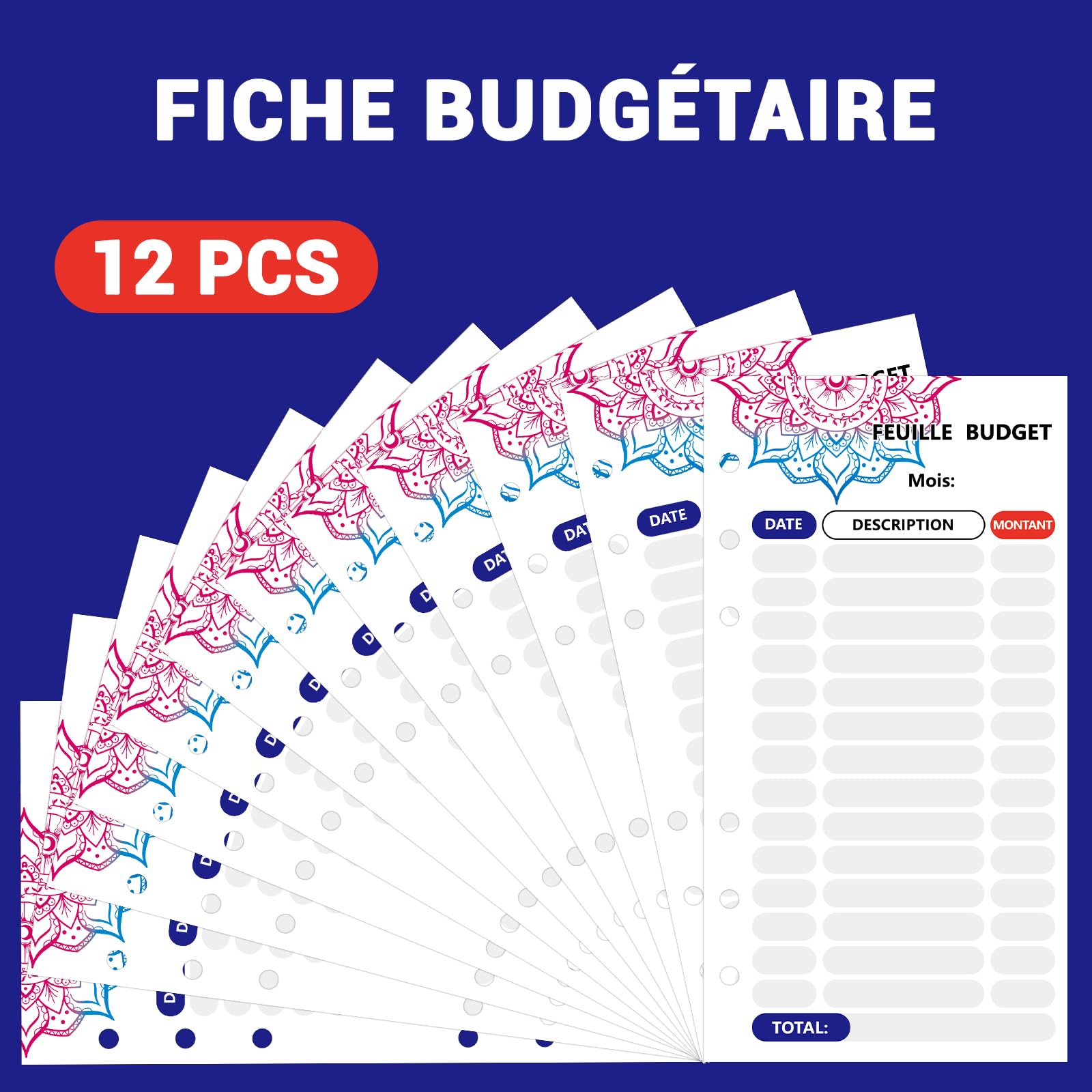 Planificateur de budget Français avec séparateurs colorés