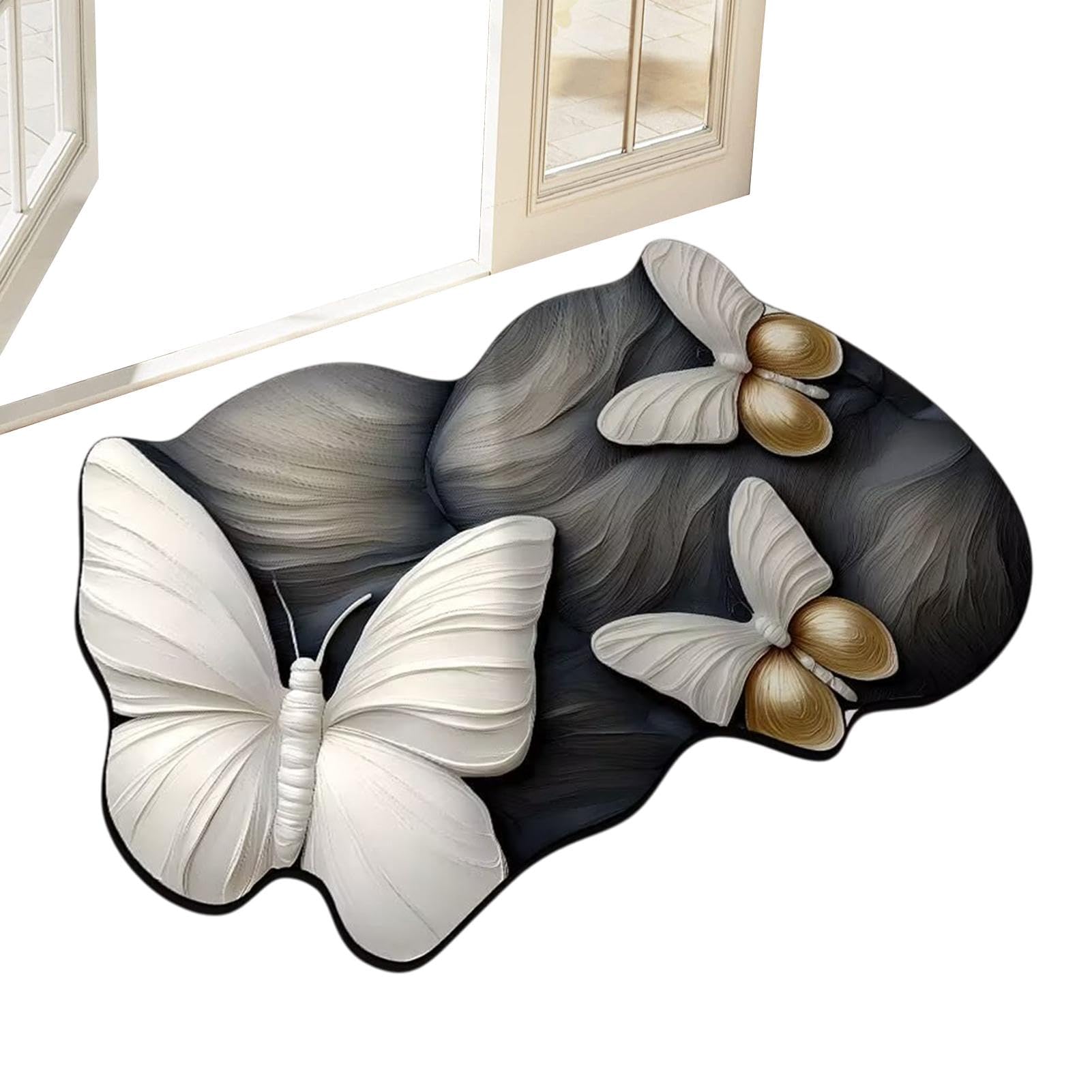 Tapis de cuisine séchage rapide antidérapant et tapis de sol fleurs 3D