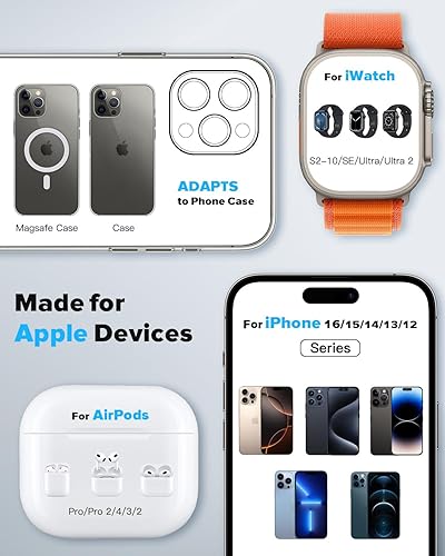 Miniatura 3 de Cargador inalámbrico 3 en 1, estación de carga inalámbrica rápida para iPhone 17 16 15 14 13 12