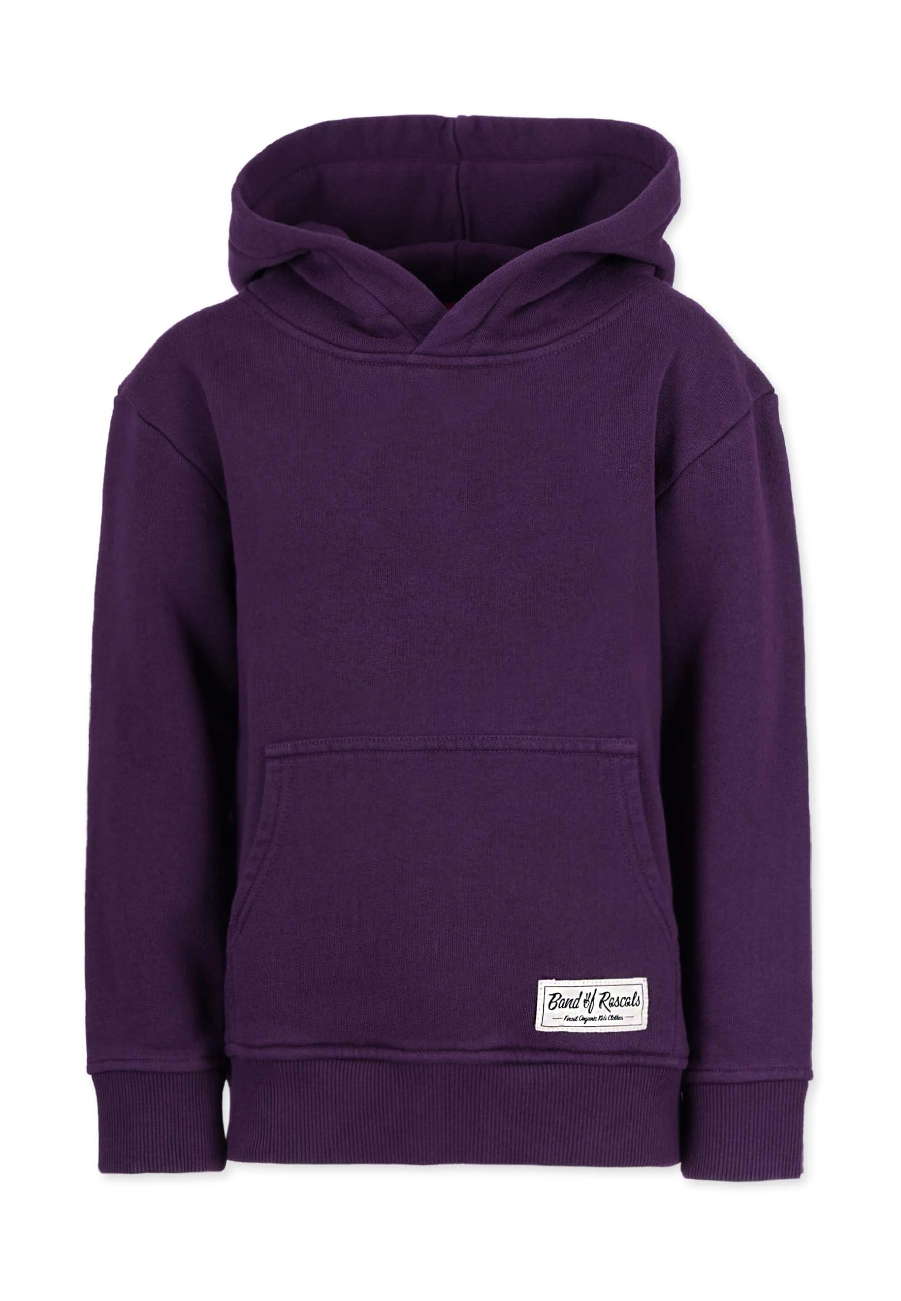 Band of Rascals Dziecięca bluza z kapturem Plain z bawełny organicznej, ciemnofioletowy, 98-104