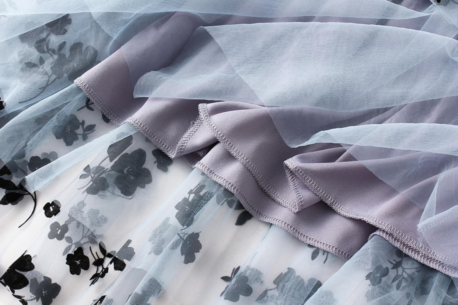 Women's Elastic High Waist Tulle Ruffle 3D Pleated A-Line Swing Midi Skirt - Image 5