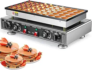 110V Mini Pancake Baker 1800W, 50PCS Commercial Pancakes Maker Machine, 1.8 Inches Electric Muffin Waffle Maker Machine Dutch Poffertjes Grill For Home Kitchen Restaurant Snack Dessert