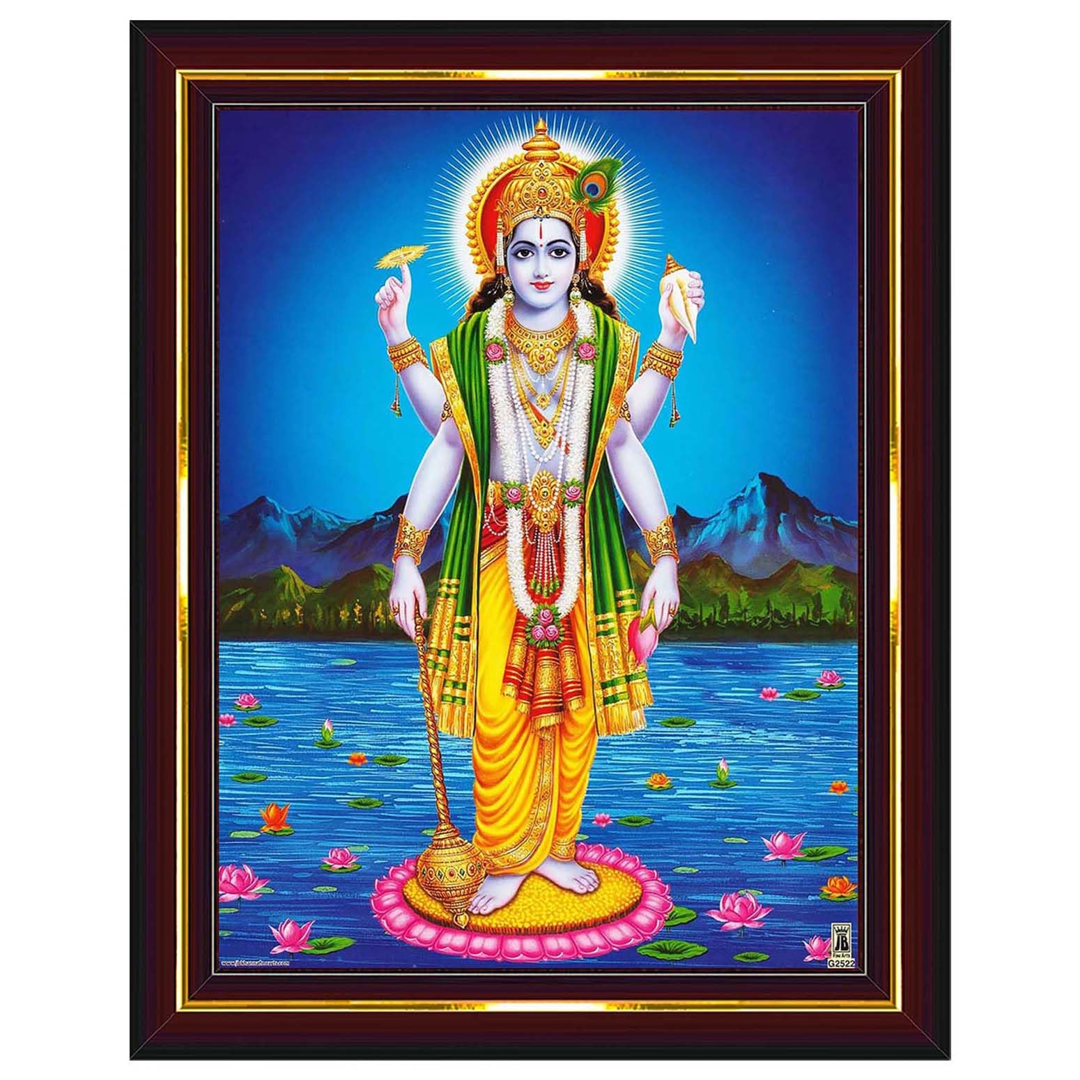 Lord Vishnu Wall Painting - Spiritual Home Decor -9 Lord Vishnu Wall Painting - Spiritual Home Decor -9