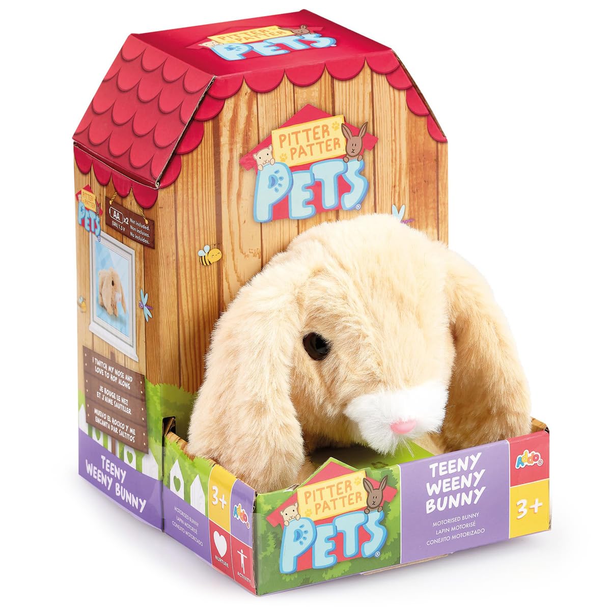 Pitter Patter Pets Bunny Teeny Weeny Floppy Eared Rabbit For Children From 3 Years Bunny Toys Hopping Toy Kids Toys Fluffy Toy Cuddles Cute Plushies Gift Toddlers