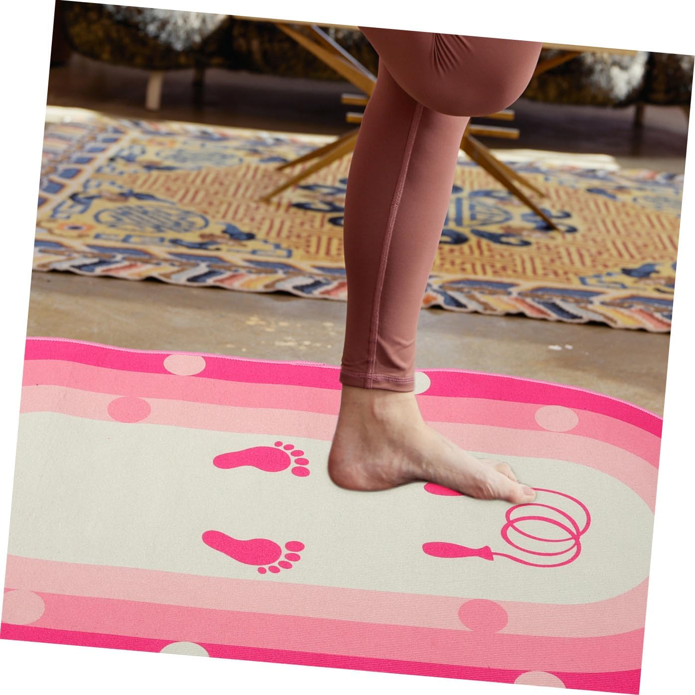 GLEAVI Multi-function Skipping Pad with Silicone Bottom, Thick 50x80cm Noise-reducing Jumping Mat for Indoor Fitness, Portable Exercise and Yoga Workout Mat, Quiet Training Pad for Sports