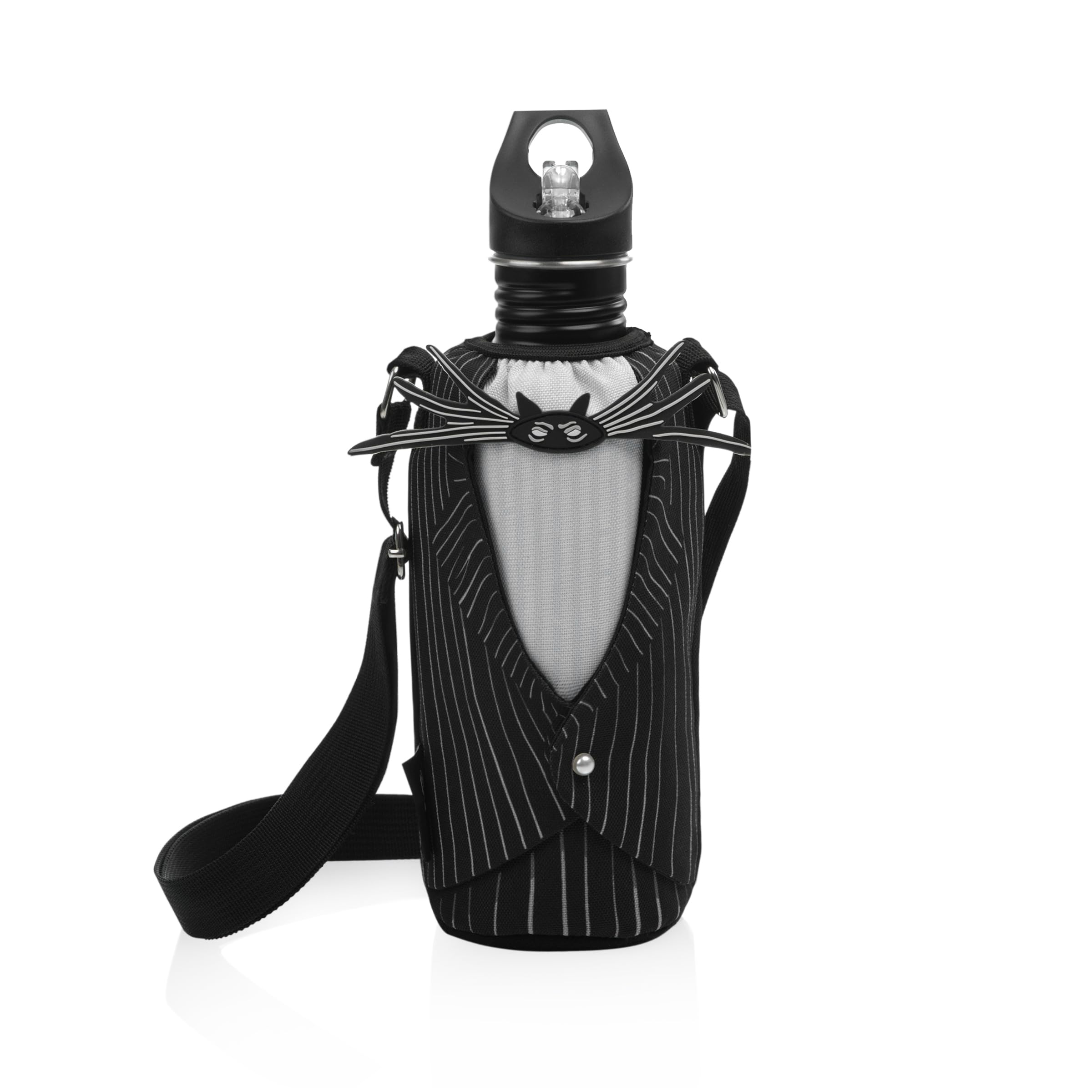 Picnic TIME Disney Nightmare Before Christmas Jack Skellington Bottle Cooler Tote, Insulated Water Bottle Carrier with Adjustable Shoulder Strap, Fits
